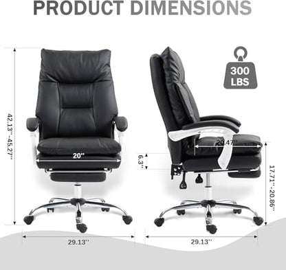 Executive Office Chair 155° Recline High Back Office Chair with Footrest & Adjustable Lumbar Support, Comfy Computer Chair for Study & Working (00black) - color: 00black