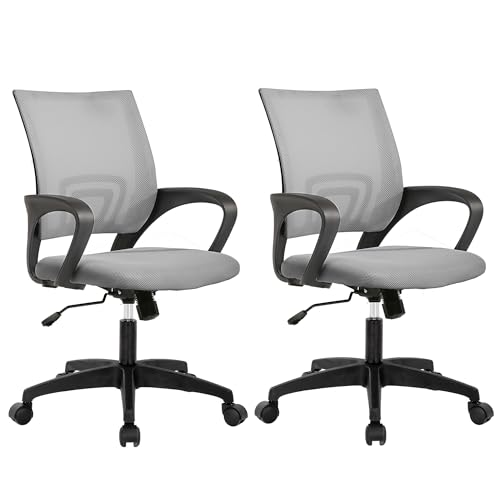 PayLessHere | Office Chair | Grey | Pack of 2 | with Lumbar Support - color: Grey, style: pack of 2