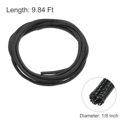 MECCANIXITY Cord Sleeve Cable Organizer 9.84 Ft - 1/8 Inch Wire Cover Protector for USB Cable TV Video Under Desk Wire Management - size: 1/8 Inch x 10 Ft