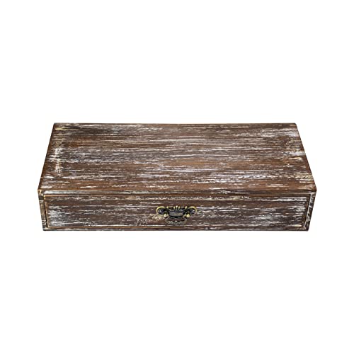 Wooden Drawers Organizer Box Solid Farmhouse Retro Desktop Storage Box - color: Retro