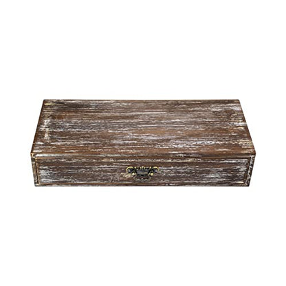 Wooden Drawers Organizer Box Solid Farmhouse Retro Desktop Storage Box - color: Retro