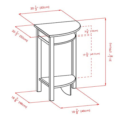 Winsome LISO 31.1-inch x 20 1/2-inch x 20 1/2-inch Composite Wood Corner Table with Cube Storage, Dark Brown