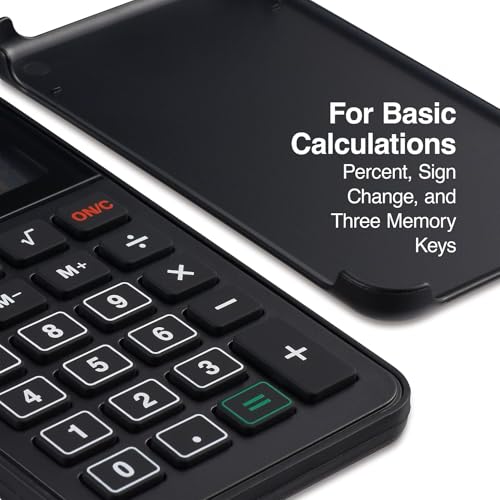 Staples 10-Digit Battery & Solar Basic Pocket Calculator, Black - size: 1 Pack, style: 10-Digit
