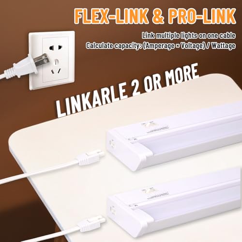 24" 4Pack Swivel Under Cabinet Lighting Hardwired Plug in,16W 1200LM | Rotatable 45°, 3CCT(3000K/4000K/5000K), Connect Up to 10 Fixtures, Under Counter Lights Linkable for Kitchens and Offices - size: 24 inch