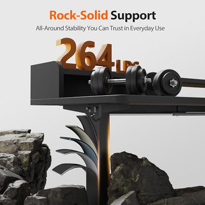 Agilestic L Shaped Standing Desk with Monitor Shelf, 63 Inch, Black - color: Black, size: 63 x 55 Inch with shelf