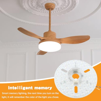 Ceiling Fan LED Light Replacement Disc 24W 6.3 in 120V 3CCT | Hardwired dimmable ceiling fan LED replacement panel with 3 CCT 3000K 4000K 5000K and anti-glare PC diffuser - size: 6.29 inch