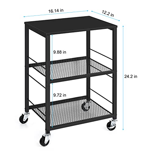 OYEAL Black Night Stand Industrial End Table with Storage Shelf Narrow Side Table for Small Spaces, Farmhouse Bedside Table for Living Room Bedroom, Stable Metal Frame (Black) - color: Black