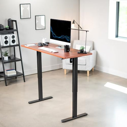 VIVO Dark Walnut 60 x 24 in Standing Desk, DESK-KIT-B06D - color: Dark Walnut Top / Black Frame, size: 60 x 24 inch