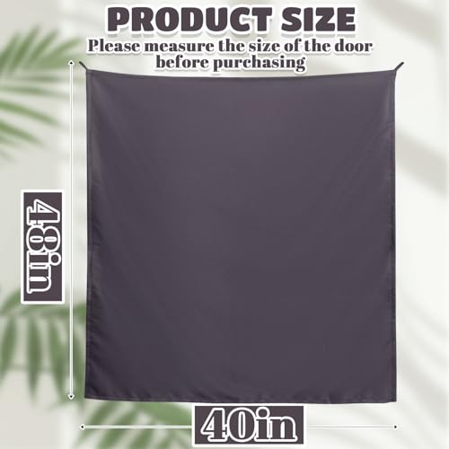 Pinkunn 40 x 48 Inch Office Cubicle Curtain with Stainless Steel Self Adhesive Hook Portable Privacy Door Partition Room Office Divider(Gray Brown) - color: Gray Brown