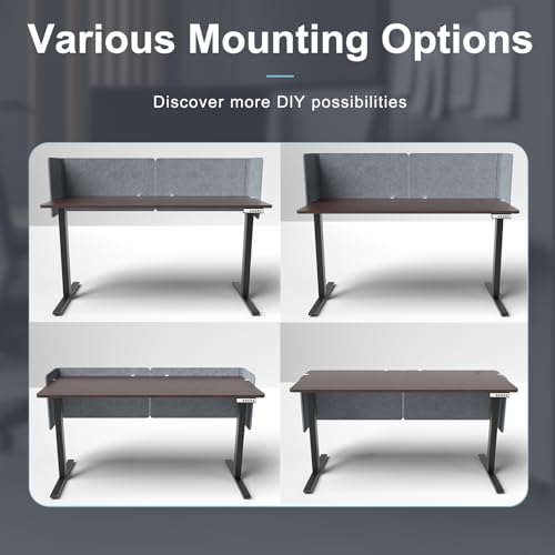 Desk Privacy Panel,2PCS L-Shaped Clamp-On Office Desk Divider,47.2" x 15.7" - color: Grey, size: 47.2" x 15.7"