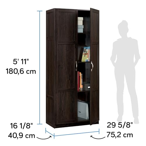 Sauder Storage Cabinet/ Pantry cabinets, 29.61 " x D: 16.02 " x H: 71.50", Cinnamon Cherry finish - color: Cinnamon Cherry