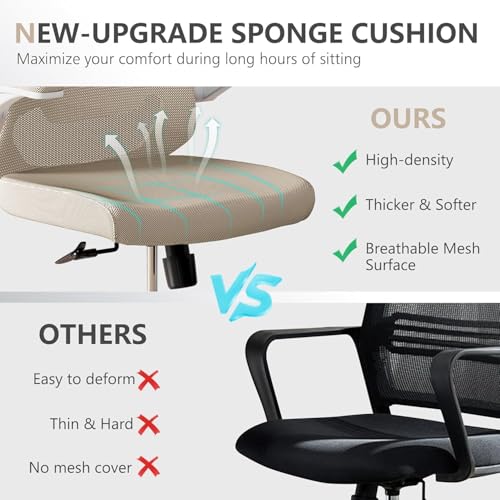 Ergonomic Office Desk Chair High Back Mesh Computer Chair (08beige, Chair) - color: 08beige