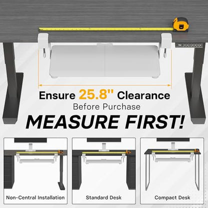 BONTEC Under Desk Keyboard Tray, Pull-Out Keyboard & Mouse Platform | C-Clamp Mount, Space-Saving Ergonomic Slide-Out Drawer, 31.3 in Including Clamps, 20 x 11.8 in Tray, White - color: White, size: 20" x 11.8"