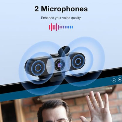 EMEET C960 1080P Webcam with Microphone, 2 Mics, 90° FOV, Computer Camera - style: 1080P Grey
