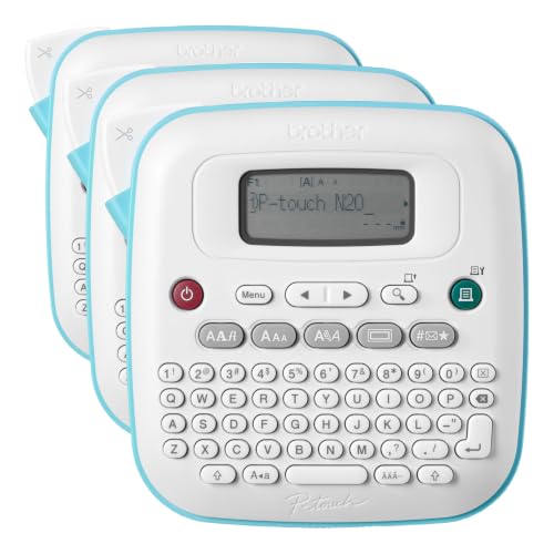 Brother P-Touch PT-N20 Personal Desktop Label Maker, Portable, Handheld and Prints, P-Touch Btag ~½” (12mm) Wide Color Personalized Label Tapes (Pack of 3) - size: Standard (Pack of 3), style: PTN20 Desktop