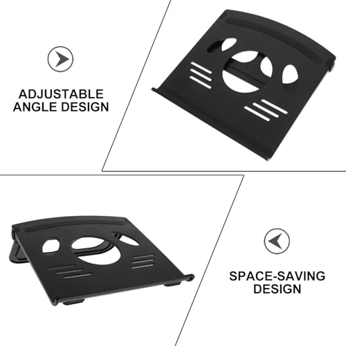 OSALADI Laptop Stand Desktop Holder with Cooling Function Portable Foldable Laptop Riser for Office and Home Use Black