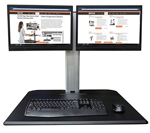 Victor DC350A Manual Dual Monitor Height Adjustable Sit-Stand Standing Desk Converter