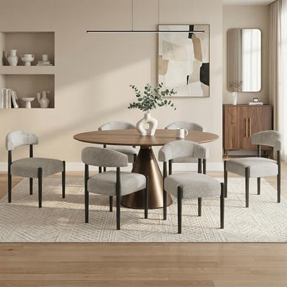 VKNOW Wooden Dining Chairs Set of 2 with Black Wood Legs, Curved Backrest - color: Brown(black Legs), size: Set of 2