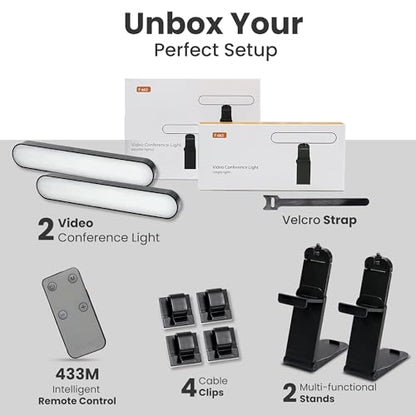 Monitor Light Bar for Computer & Laptop – Remote&Touch Control, Streaming Video Light, Adjustable Key Light for Desk & Zoom Meetings, Screen Lamp with Remote Control, USB Powered Computer Light
