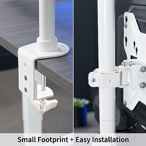 VIVO Ultra Wide TV Desk Mount for up to 55 inch Screens Weighing 66 lbs, Full Motion Height Adjustable Single Television Stand, White, STAND-V155CW - color: White, size: up to 55" screens