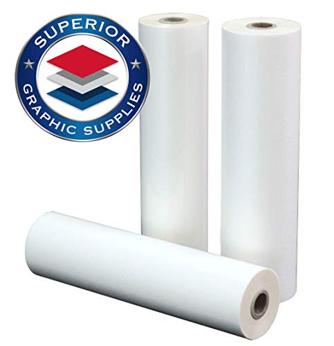 PET Laminating Film Roll Premium Quality (12 inches X 250 Feet) - 1 Inch Core, 3 Mil (0.003 inches) Thick, Clear Gloss, 1 Roll Pack - size: 12" x 250'