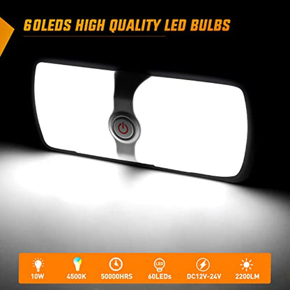 Nilight 5pcs 12V RV Interior Lights LED Ceiling Double Dome Light with ON Off Switch Lighting Natural White 4000-4500K for Car Trailer Camper Boat - color: White Interior Lights-11" 5PCS