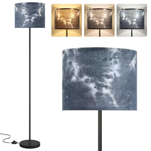 Ambimall 60'' Modern Floor Lamp with Shade, Tall Lamps for Living Room, Bedroom, Office, Dining Room, Hand-Dyed Blue Lampshade(Without Bulb) - color: hand-dyed blue, size: 60 Inches(Without Bulb)