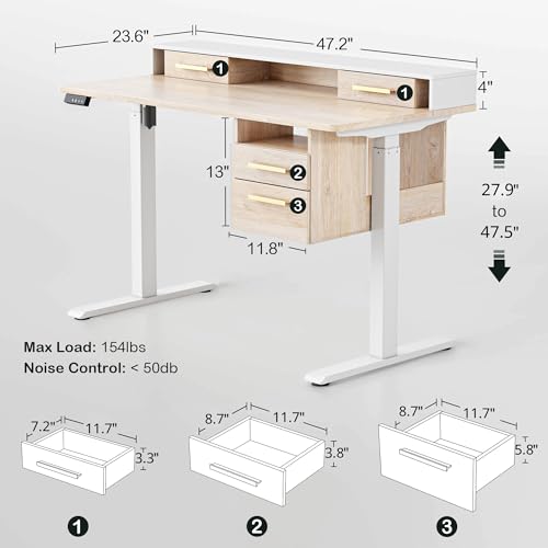 ModernMate Standing Desk with 4 Drawers, Height Adjustable