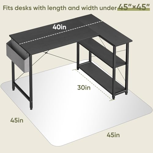 45" x 45" Glass Chair Mat for Carpet, 0.2" Thick Office Chair Mat | Heavy-Duty Tempered Glass With Crystal Clear Surface, Polished Rounded Edges Resists Scratches And Cracks For Smooth Rolling - size: 45" x 45"