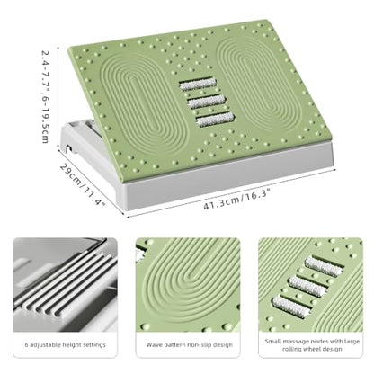 JOYZAN Foldable Foot Rest for Under Desk Footstool with Massage Roller | 6 Heights Adjustable Chair Footrest for Leg Rests Ergonomic Foots Stool for Office, Home, Green - color: Green