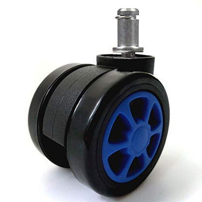 TEKEFT Gaming Office Chair Casters Floor Protection Rubber (5 Sets) 60mm Casters with Standard Stem Size