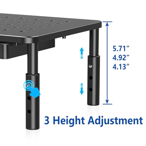 Zimilar 2 Pack Monitor Stand Riser with Drawer, 3 Height Adjustable