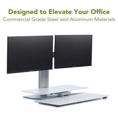 Perfect POSTURE Standing Desk Converter - Dual Monitor Riser - 18" Lift - color: White