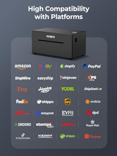 MUNBYN Bluetooth Thermal Label Printer, Wireless 4x6 Shipping Label Printer - color: Black