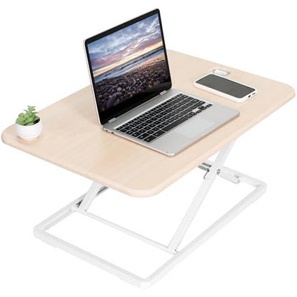 VIVO Light Wood 26 in Single Top Standing Desk Converter, DESK-V001JF - color: Light Wood, size: 26"
