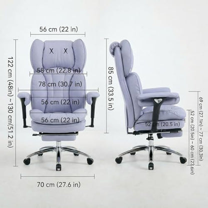 Efomao Big & Tall Desk Chair, Wide Executive Office Chair with Footrest Purple - color: 3070mus-purple