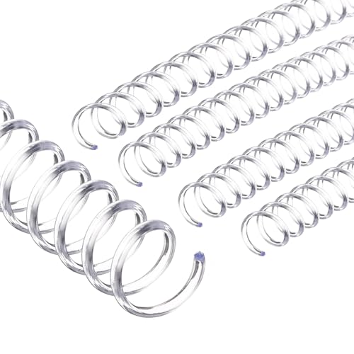 PATIKIL 11mm(7/16") Plastic Spiral Binding Coils, 100 Pcs Binding Spirals 80 Sheet Capacity 4:1 Pitch Binding Spirals for Binding Paper Sheets, Transparent - color: Transparent, size: 11mm(7/16")