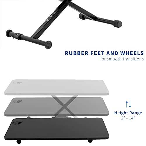 VIVO Black Small Single Top 28 inch Standing Desk Converter, Tabletop Sit to Stand Laptop Riser with Scissor Lift Height Adjustment, DESK-V011F