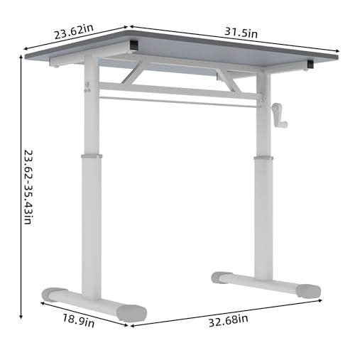 32x24 Inch Height Adjustable Standing Desk - color: Grey, size: 23.6 × 31.49
