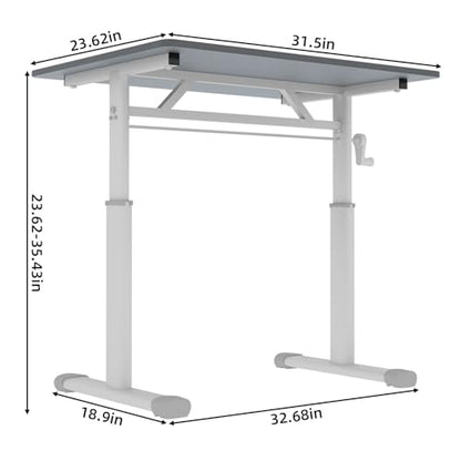 32x24 Inch Height Adjustable Standing Desk - color: Grey, size: 23.6 × 31.49