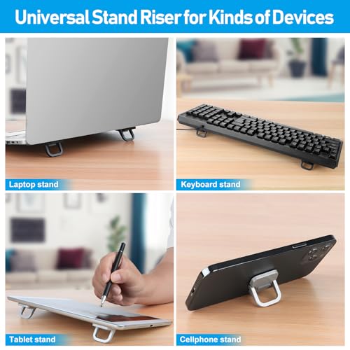 Mini Laptop Stand, Portable Laptop Stand, Foldable & Lightweight Ergonomic Riser with Ventilated Cooling, Sleek Computer Notebook Holder Fits Keyboards &10-17.3 Inch Laptops, Black - color: Black