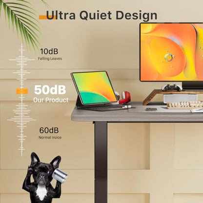 JOY worker Electric Small Standing Desk, 35" Whole Piece Height Adjustable - color: Grey, size: 35" * 20"