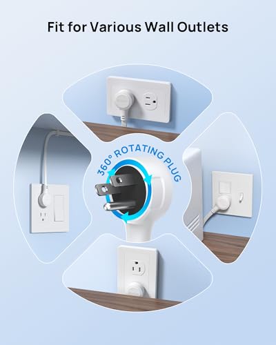 TROND Wall Mount Surge Protector Power Strip with 360 Rotating Plug, 3ft - color: White, size: 3FT Rotating Plug