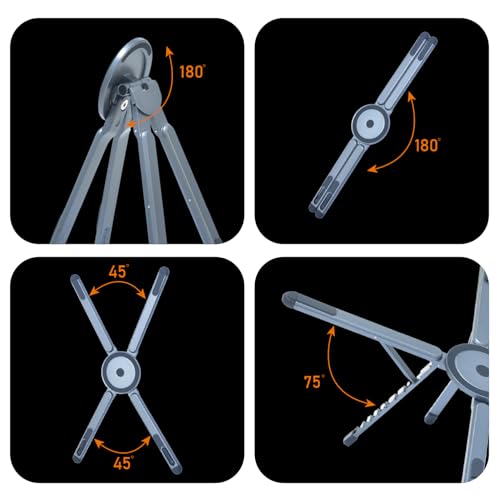 Foldable Desktop Portable Laptop Stand, Adjustable Laptop Riser with Magnetic Phone Holder, Aluminum Alloy Notebook Stand Compatible with 10-16” Laptops and 4-13”Phones/Tablets(Silver Gray) - color: Silver Gray