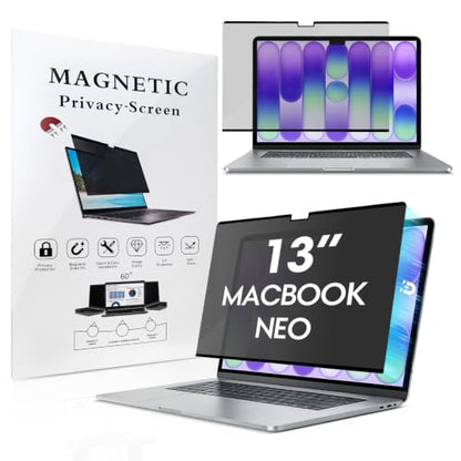 Anti-Spy Removable Shield Magnetic for MacBook Neo 13 Inch (2026, A18 Pro) Privacy Screen with 180° View Control, Ideal for Public Workspace - size: MacBook Neo 13 Inch (2026, A18 Pro)