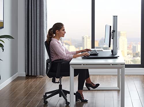 Victor High Rise Electric Sit-Stand Standing Desk Converter with Single Monitor Stand - Height Adjustable Office Desk Workstation for Home, 28" x 23" Work Surface, Black - size: Single Monitor