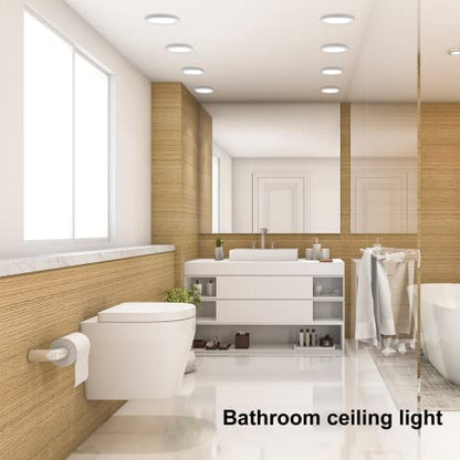 ETL 7 Inch Small LED Flush Mount Ceiling Light Dimmable,5000k Daylight Ultra Slim Round Flat Panel Ceiling Light Fixture,Modern White Ceiling Lamp for Closet,Kitchen,Bathroom,Hallway (3 Pack) - color: 3 Pack White, size: 7 inch