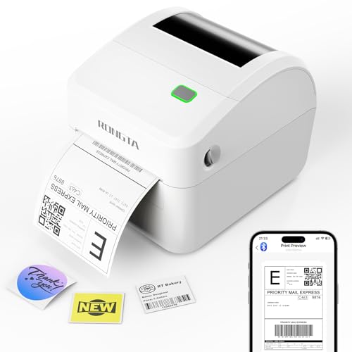 Rongta Thermal Shipping Label Printer, Wireless 4x6 Bluetooth Label Sticker Printer for Shipping Packages for Small Business,Compatible with Windows macOS Android and iOS