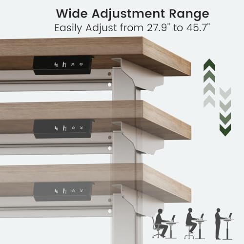 ModernMate Electric Standing Desk with 2-Drawer File Cabinet, Adjustable Height Executive Desk, Home Office Workstation with A Engineered Wood 1.18" Solid Desktop, Built-in Outlets, White Walnut - color: White Walnut
