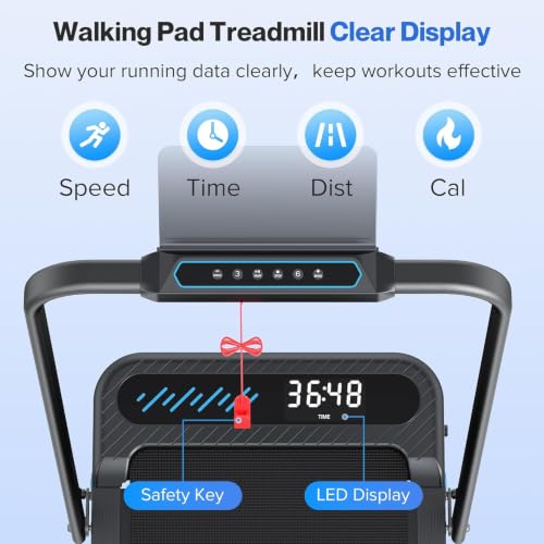 Cardirun Walking Pad with 10% Incline and Handle Bar, Foldable Treadmill | 350 lbs Capacity, 3.0 HP Quiet Under Desk Treadmills for Home & Office, Compact Treadmill with APP, LED Display, Space-Saving